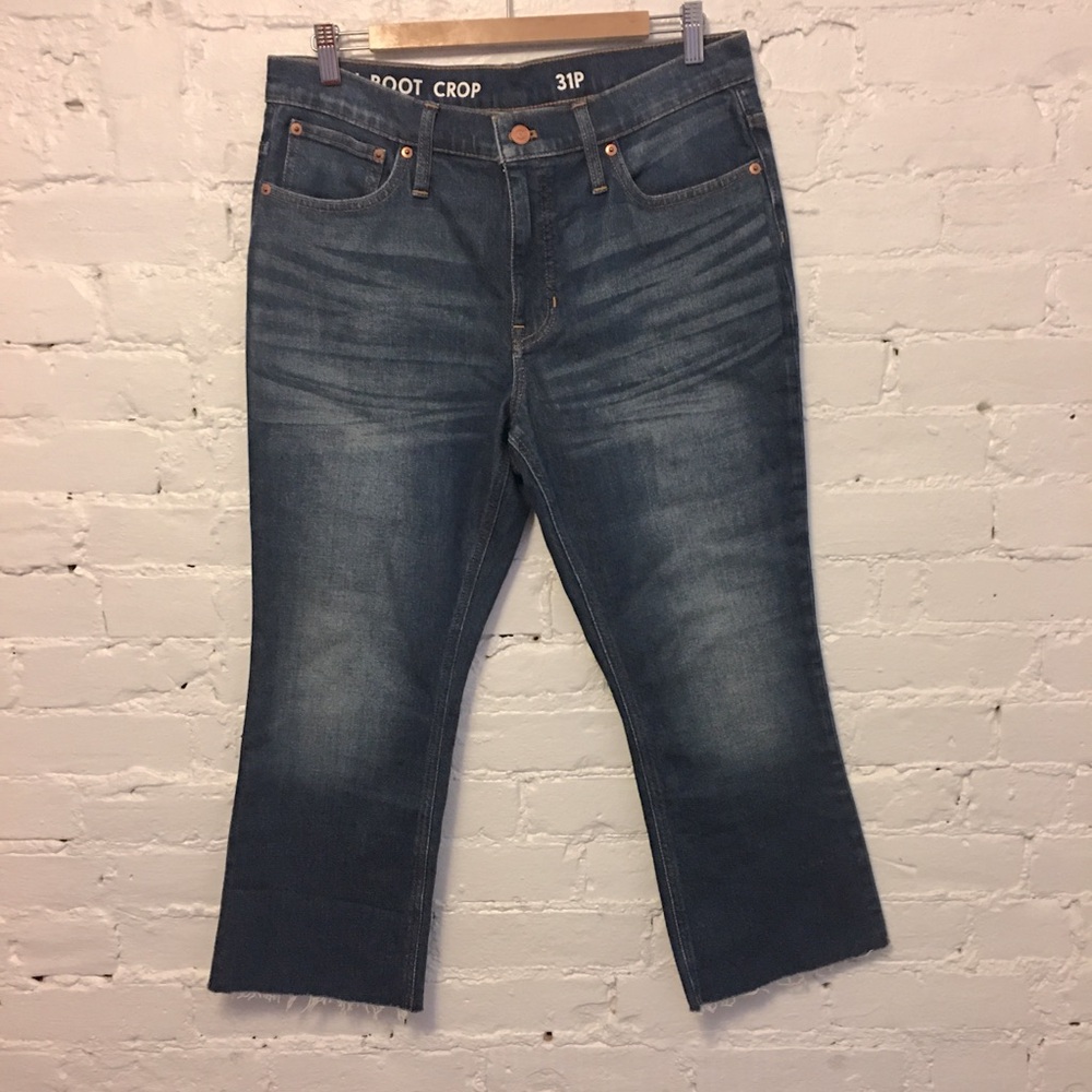 J.Crew Demi boot crop jeans raw hem medium blue size 31P